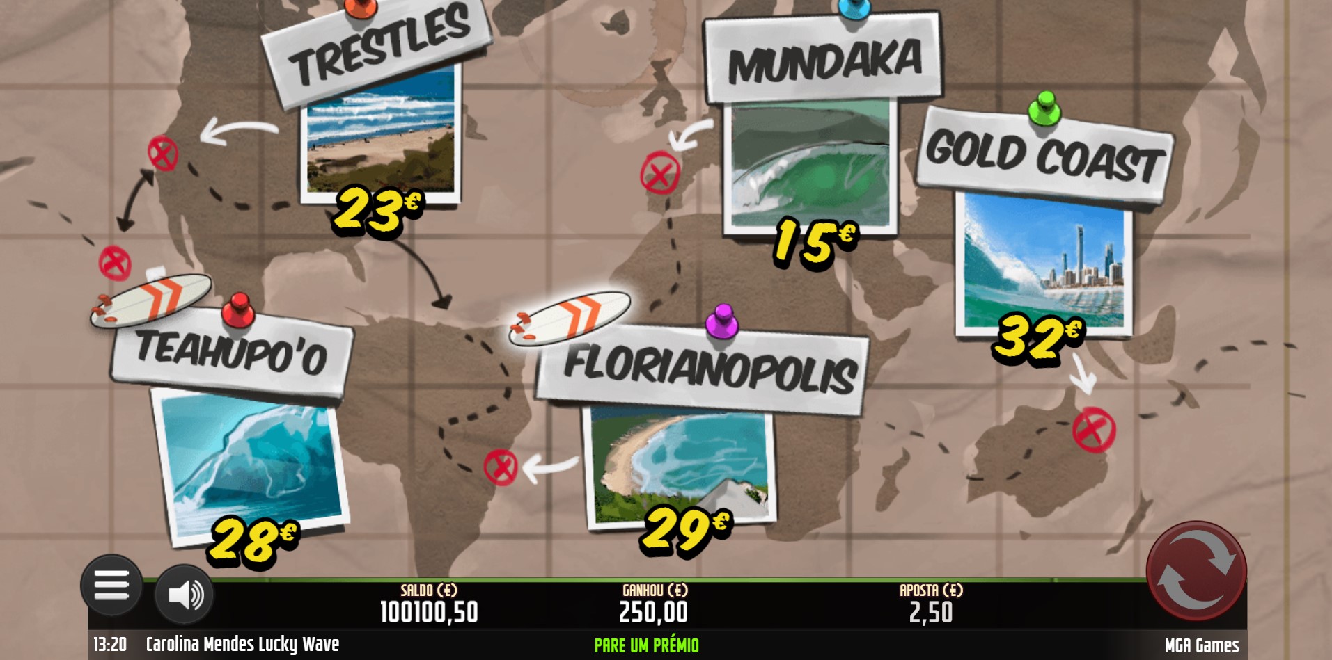 Screenshot van Luckywave Casino App Interface
