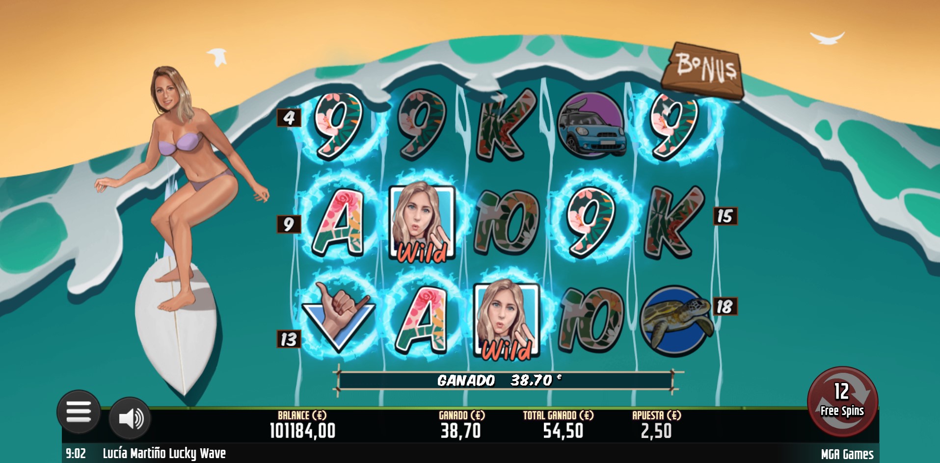 Luckywave app screenshot